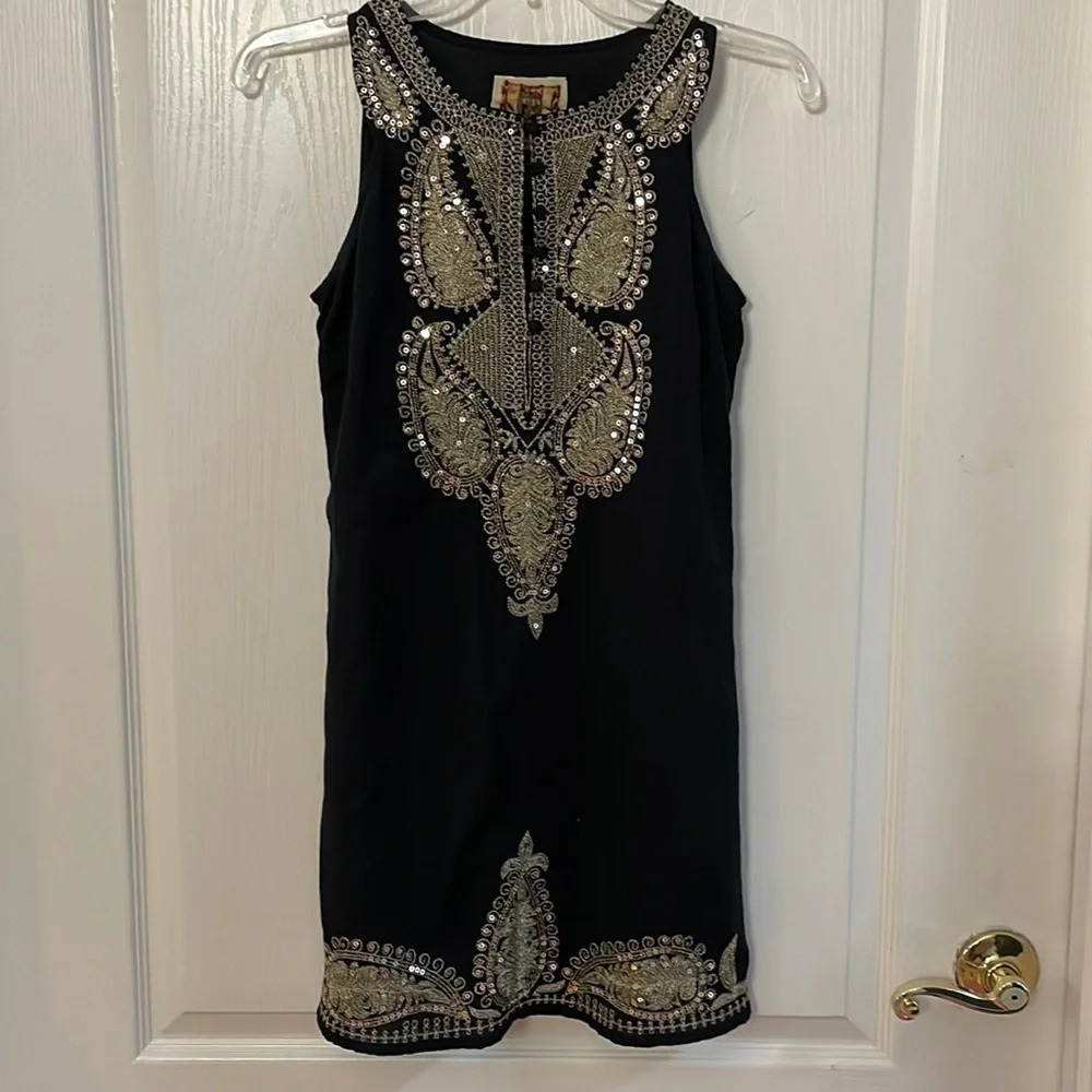Free People Black Paisley Shift Dress size 0